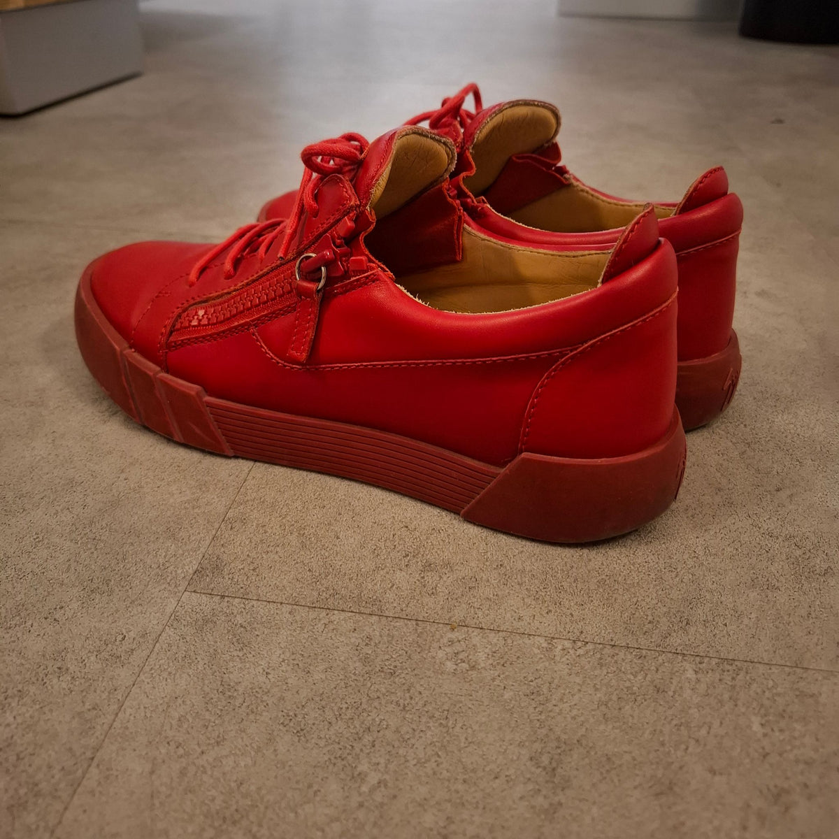 Giuseppe Zanotti "Frankie" Full red low tops Size 41 (US 8)
