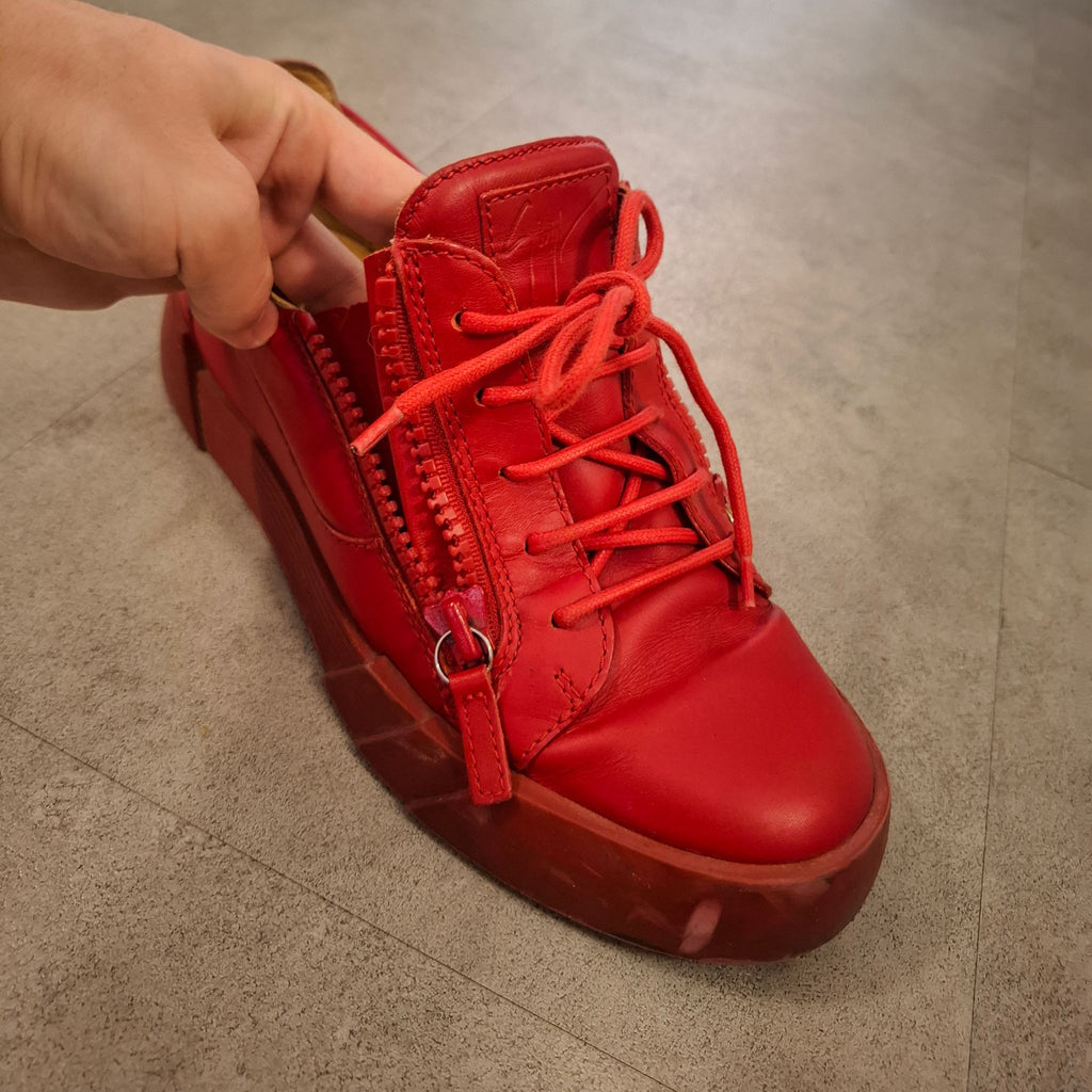 Giuseppe Zanotti "Frankie" Full red low tops Size 41 (US 8)