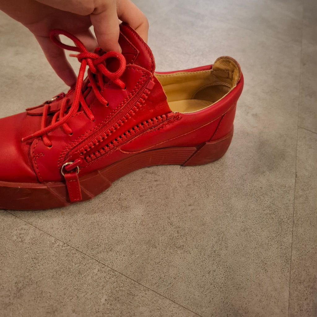 Giuseppe Zanotti "Frankie" Full red low tops Size 41 (US 8)