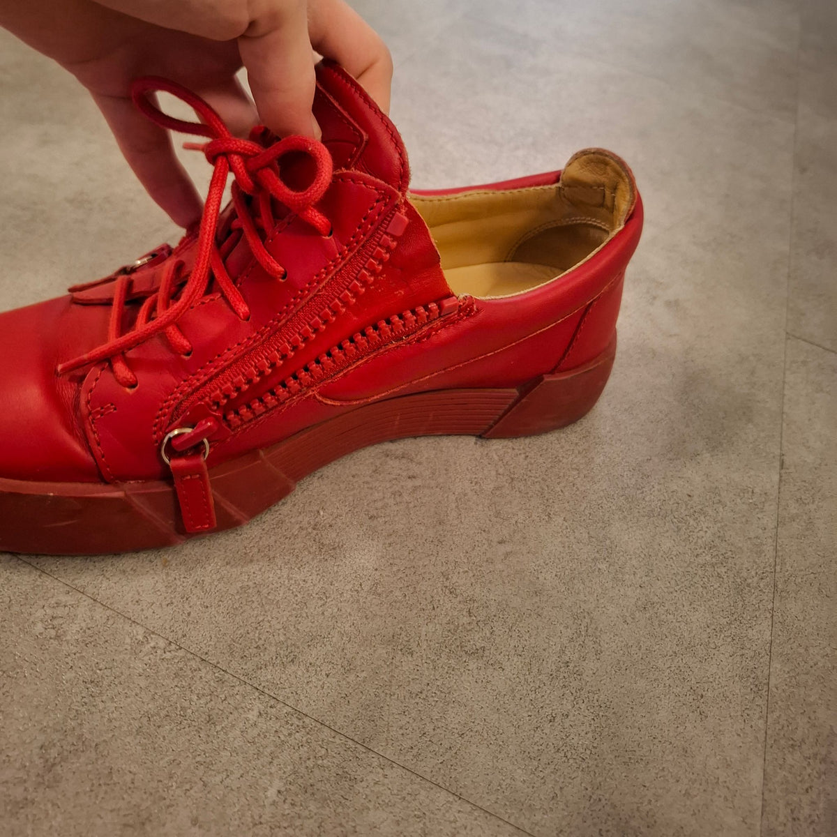 Giuseppe Zanotti "Frankie" Full red low tops Size 41 (US 8)