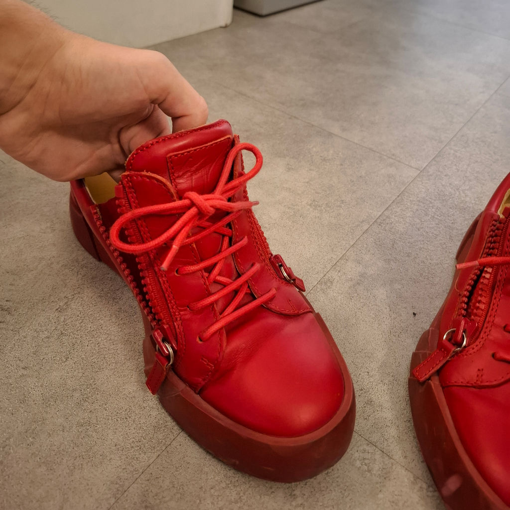 Giuseppe Zanotti "Frankie" Full red low tops Size 41 (US 8)