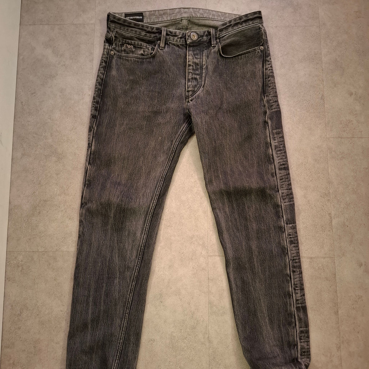 Emporio Armani Jeans J75 Slim Fit Grey Side Logo Size W30 / T30 (pre-owned)