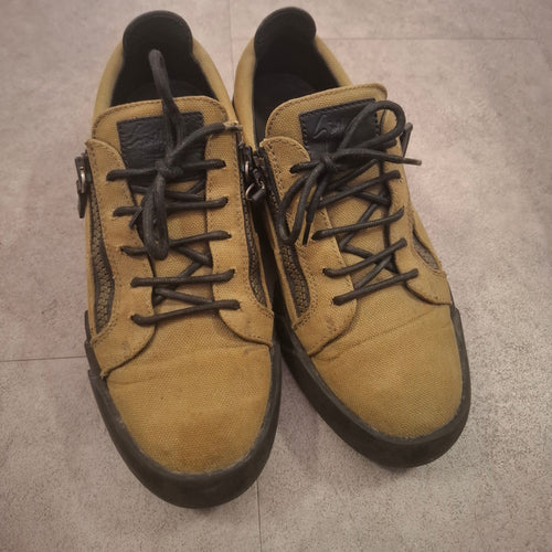 Giuseppe Zanotti "Frankie" Tan canvas low-top sneakers Size 43 (US 10)