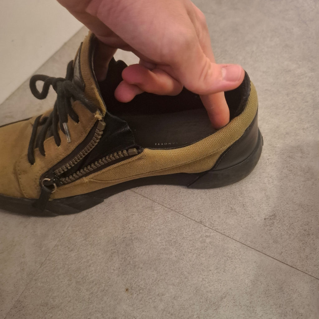 Giuseppe Zanotti "Frankie" Tan canvas low-top sneakers Size 43 (US 10)