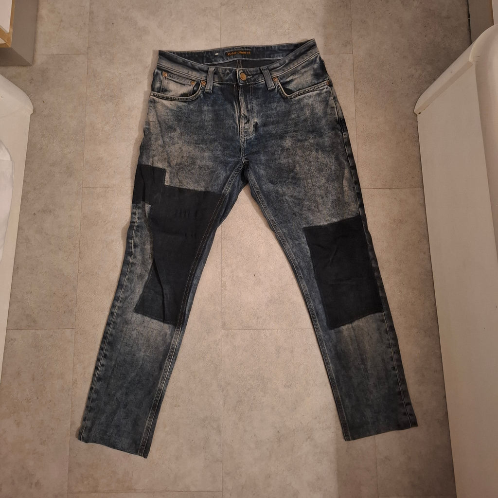 [PRE-OWNED] Nudie Jeans Co. Acid Wash Patched Denim Jeans – Size W29