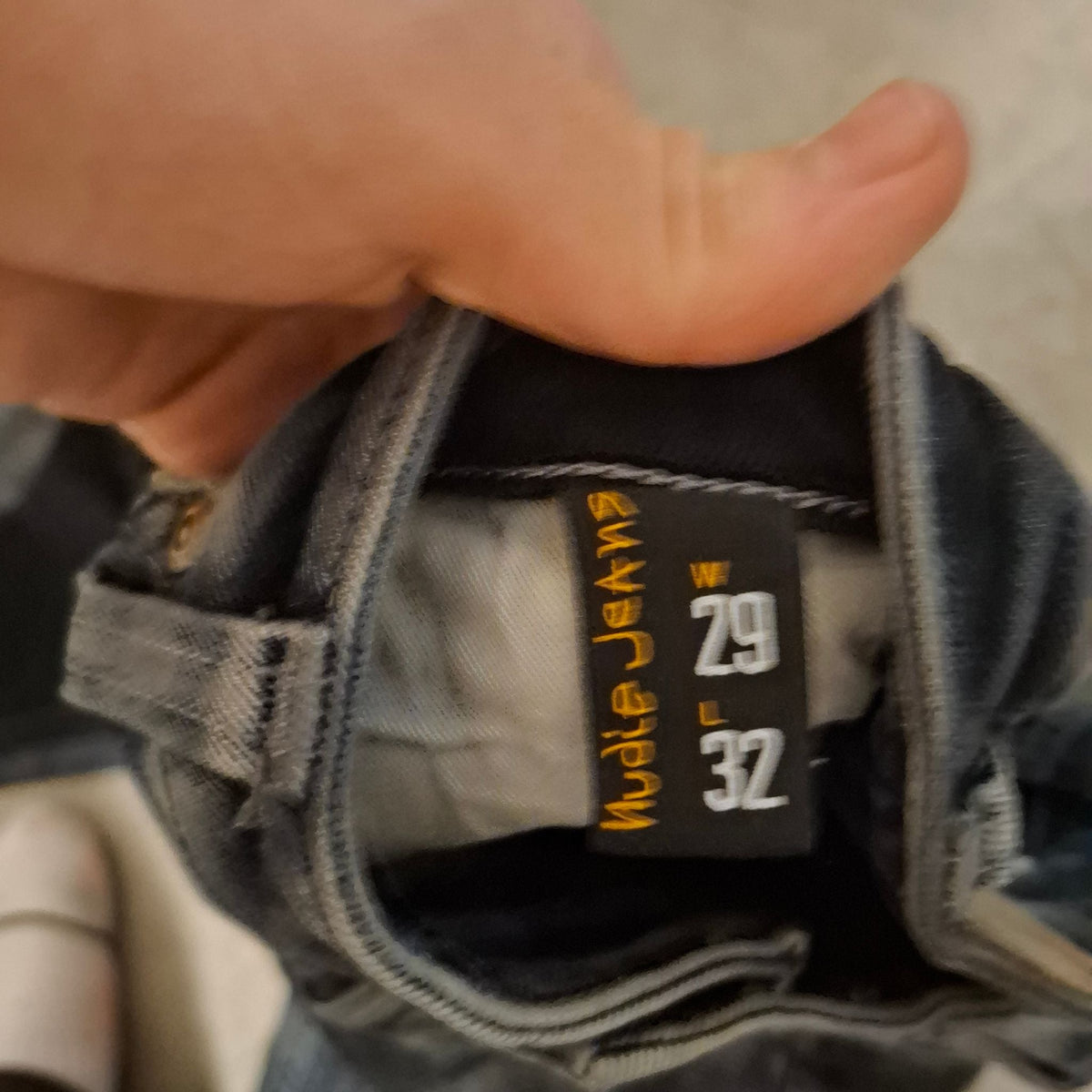 [PRE-OWNED] Nudie Jeans Co. Acid Wash Patched Denim Jeans – Size W29