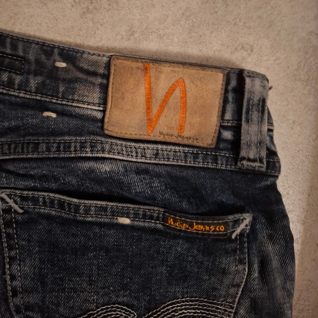 [PRE-OWNED] Nudie Jeans Co. Acid Wash Patched Denim Jeans – Size W29