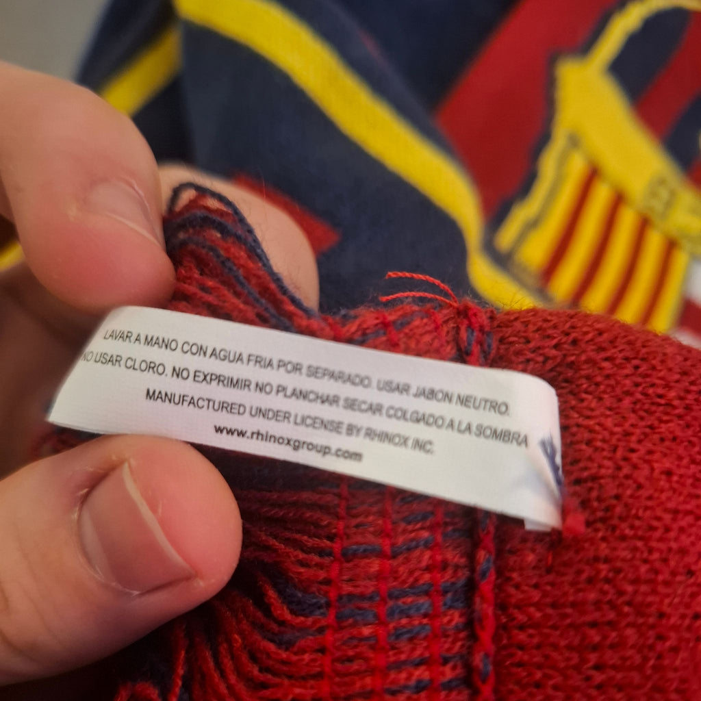 Official FC Barcelona Knitted Fan Scarf – Navy, Red & Gold (Brand New)