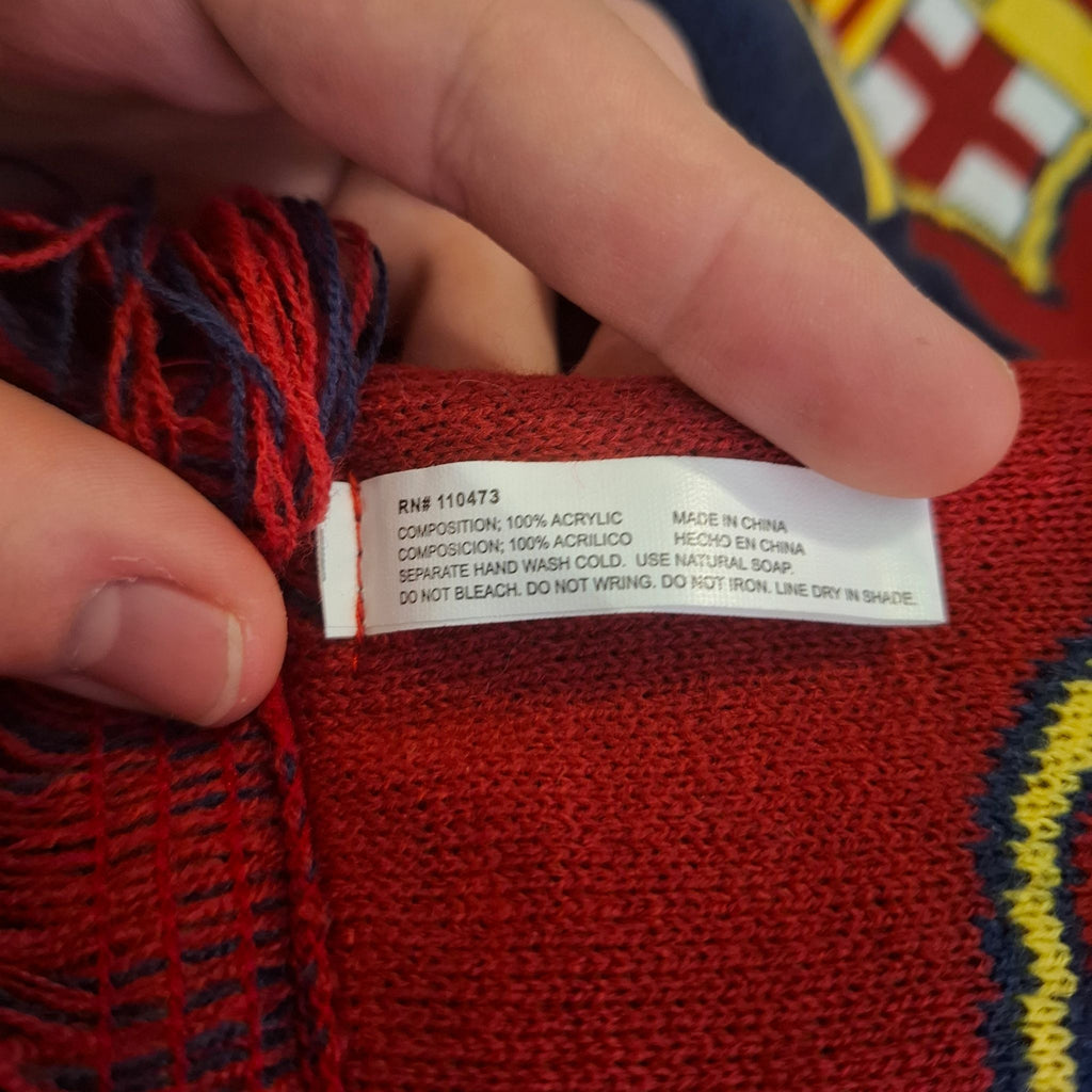 Official FC Barcelona Knitted Fan Scarf – Navy, Red & Gold (Brand New)