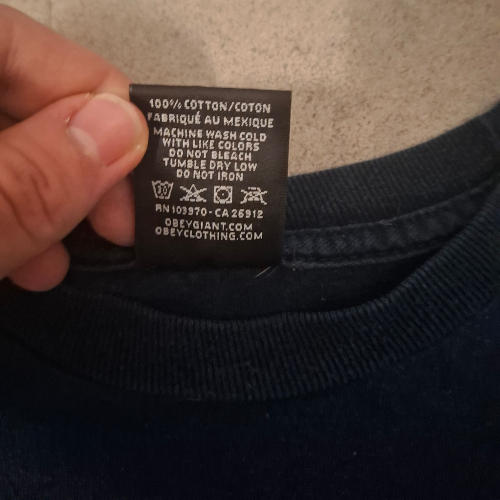 [PRE-OWNED] OBEY "Worldwide Propaganda" Graphic T-Shirt – Faded Navy Blue